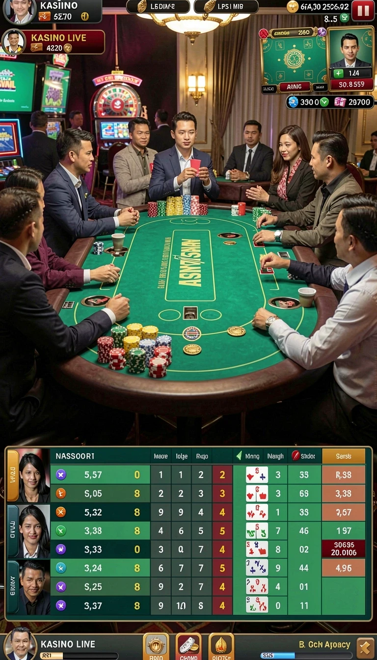 mr888 - Gambar layar ketiga memperlihatkan fitur sosial dengan teman-teman dalam permainan.